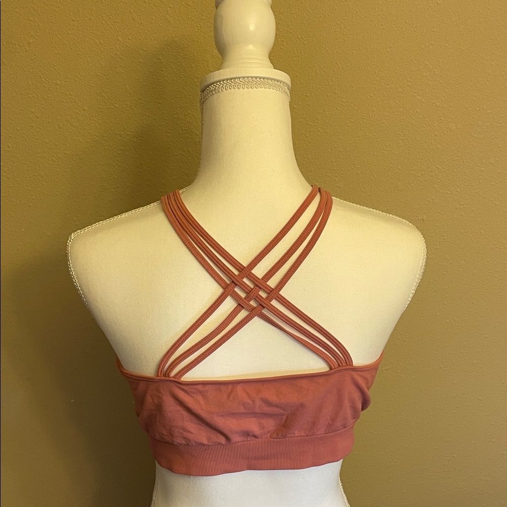BKE Rust Lace Halter Bralette - Picture 3 of 3